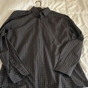 Nordstrom Men's Black and White Plaid Shirt